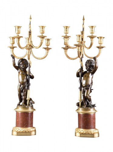A spectacular large pair Charles X candelabra 