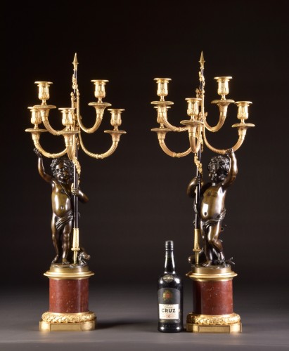 XIXe siècle - Spectaculaire paire de candélabres Charles X