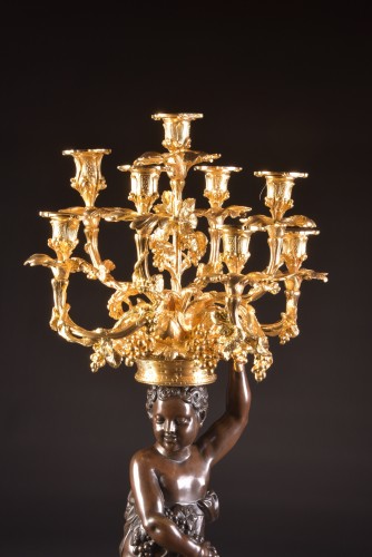 An exceptionally imposing bronze figurative Candelabra - Lighting Style Napoléon III