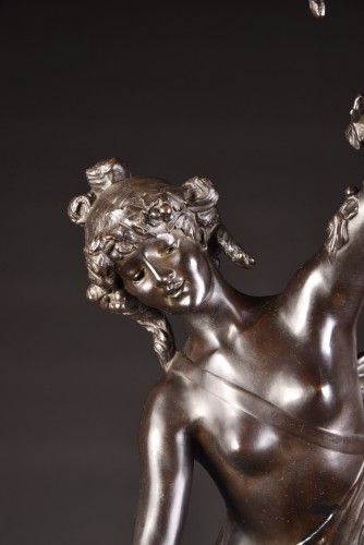 Faun, Bacchante and cupid  - Bronze group - Sculpture Style Napoléon III