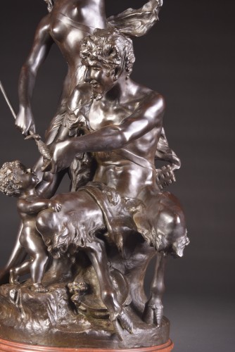 Faune, Bacchante et Cupidon - Groupe en bronze - Napoléon III