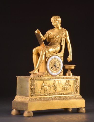 Grande pendule Empire à l'effigie d'Alexandre le Grand - Mora Antiques