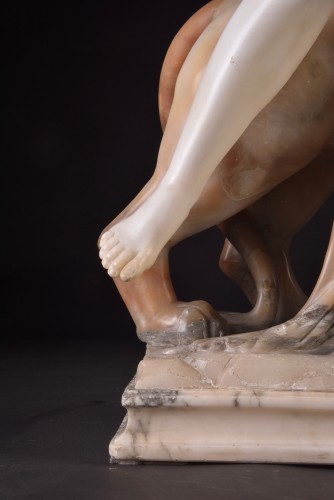 Sculpture  - A large italian 19th century alabaster group of &quot;Ariadne on the panther&quot;