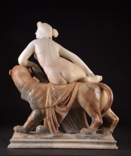 Napoléon III - A large italian 19th century alabaster group of &quot;Ariadne on the panther&quot;