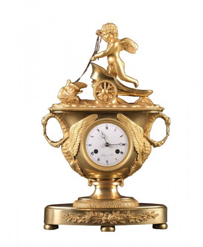 Empire Mantel Clock with Cupid in a Chariot, Ca. 1805