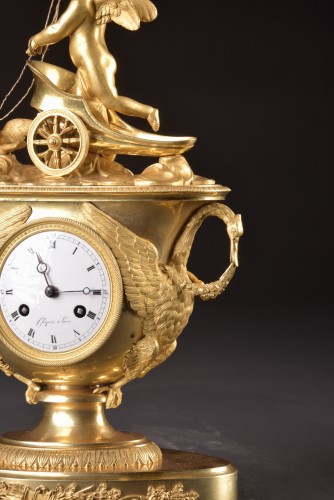 Empire Mantel Clock with Cupid in a Chariot, Ca. 1805 - Empire