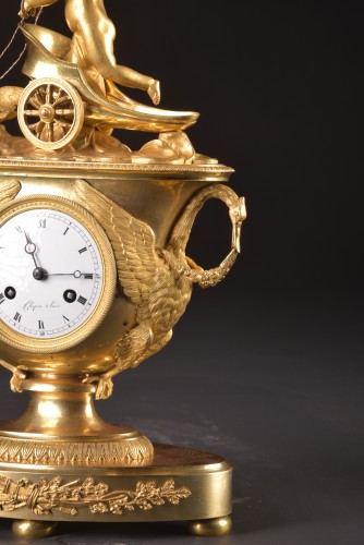 Empire - Empire Mantel Clock with Cupid in a Chariot, Ca. 1805