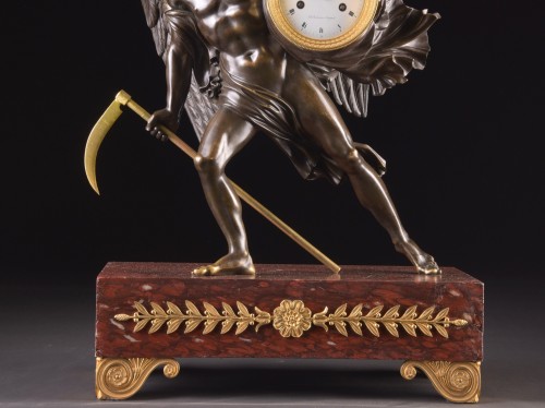 Horology  - Bronze Empire clock, signed Charles Oudin