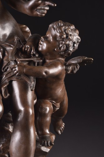 Sculpture Sculpture en Bronze - Auguste Moreau (1834-1917) - Vénus désarmant Cupidon