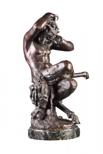 Early 19th c., Bronze Satyr Sculpture, after Clodion