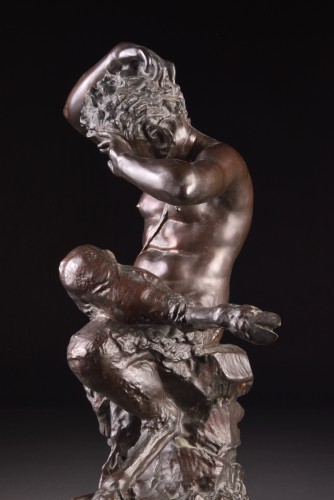 Antiquités - Early 19th c., Bronze Satyr Sculpture, after Clodion