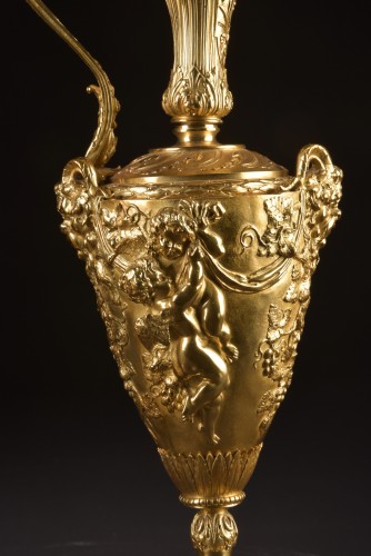  - Paire d'aiguières Napoléon III en bronze doré