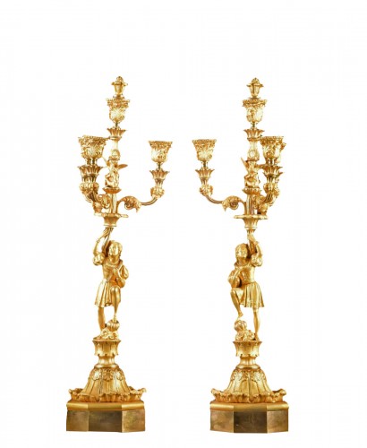 Beautiful pair figural candelabra, 19th century
