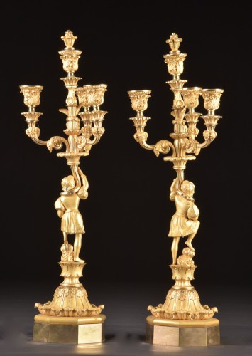 Antiquités - Beautiful pair figural candelabra, 19th century