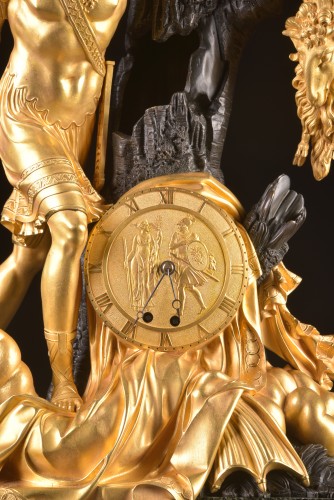 Horlogerie Pendule - Jason et la toison d'or - Pendule en bronze d'époque Empire