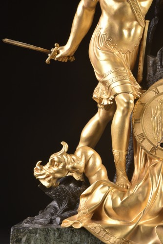 XIXe siècle - Jason et la toison d'or - Pendule en bronze d'époque Empire