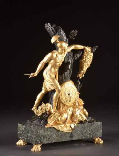 Antiquités - Jason et la toison d'or - Pendule en bronze d'époque Empire