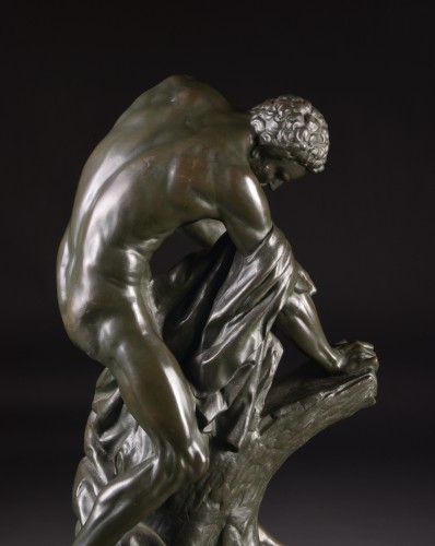 "Rending the Oak", grand bronze d'après "Milon de Crotone" - Mora Antiques