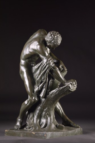 &quot;Rending the Oak&quot;, large French bronze sculpture of &#039;Milon de Crotone&#039;  - Napoléon III