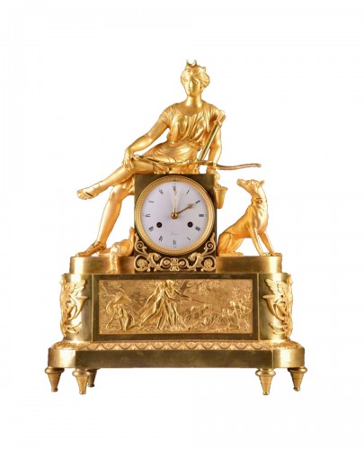 Large France Empire clock, with Diana 