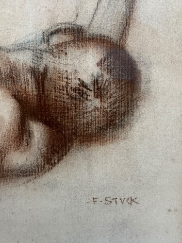 Paintings & Drawings  - Franz von Stuck (1863–1928), "Nude Man" — Drawing 