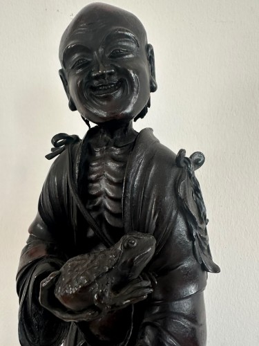 Gama Sennin Bronze Figure by Honma Takusai, Japan, Meiji Period - Asian Works of Art Style 