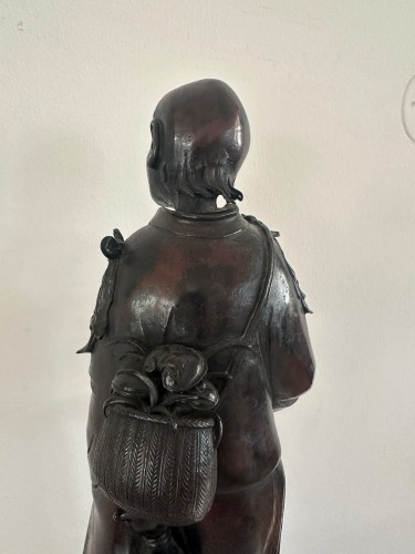 19th century - Gama Sennin Bronze Figure by Honma Takusai, Japan, Meiji Period