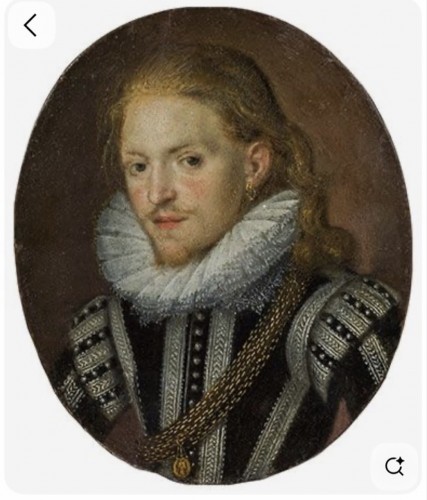 "Portrait of a Young Noble Gentleman with an Earring" — Portrait Miniature - Paintings & Drawings Style 
