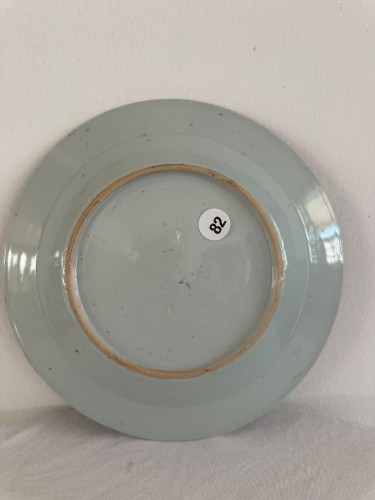 Chinese Export Plate with Dutch Overglaze Enamels, c. 1750 - Porcelain & Faience Style 