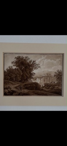 Romantic Landscape with a Waterfall - 