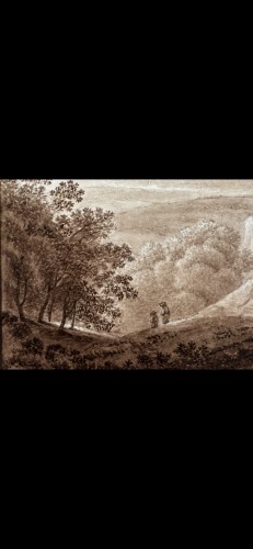 Romantic Landscape with Cliffs - Paintings & Drawings Style 