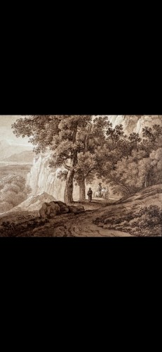 Paintings & Drawings  - Romantic Landscape with Cliffs