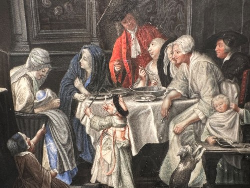 Attr. to Jan Josef Horemans the Elder (Flemish, 1682–1759), The Family Meal - Paintings & Drawings Style 