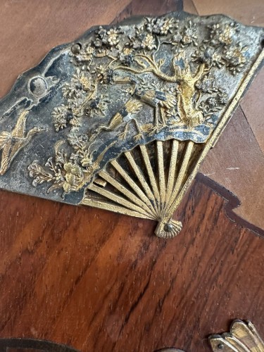 XIXe siècle - Cabinet Kodansu – Marqueterie de Hakone & Bronzes de Matsuyama, Meiji (1868–1912)