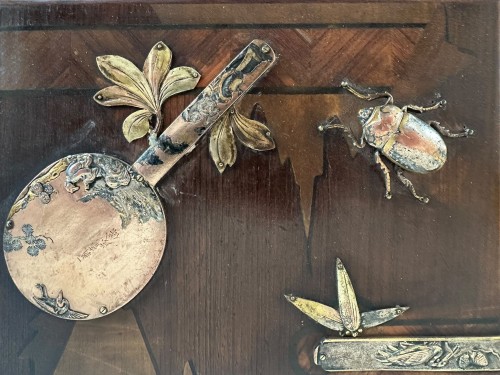  - Cabinet Kodansu – Marqueterie de Hakone & Bronzes de Matsuyama, Meiji (1868–1912)