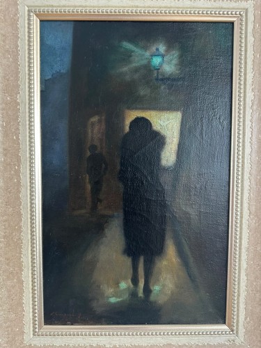 Nicolas Sinezouboff (1891-1948) - Scène de rue nocturne - Tableaux et dessins Style 