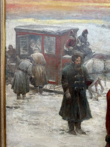 Georg von Urlaub (1845–1914). - Le contrôle des barbes aux portes de la ville - Tableaux et dessins Style 