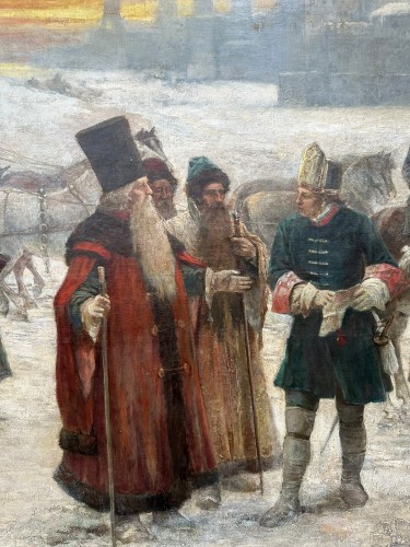 Tableaux et dessins Tableaux XIXe siècle - Georg von Urlaub (1845–1914). - Le contrôle des barbes aux portes de la ville