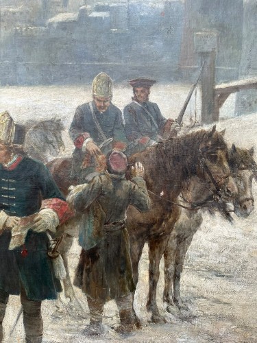 Georg von Urlaub (1845–1914). - Le contrôle des barbes aux portes de la ville - NewAGG Raritet Antique Gallery