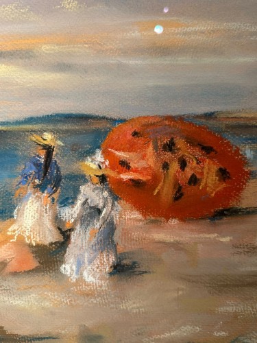 20th century - Willard Leroy Metcalf (1858-1925) On the Beach Long Island, 1902