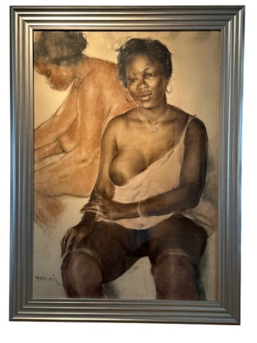 Pál Fried (1893–1976), Double Portrait - Pastel vers 1950