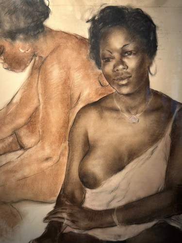 Pál Fried (1893–1976), Double Portrait - Pastel Drawin, c. 1950s - 