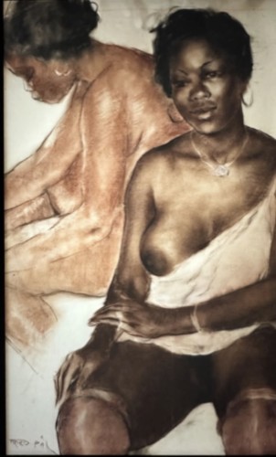 Pál Fried (1893–1976), Double Portrait - Pastel Drawin, c. 1950s - 