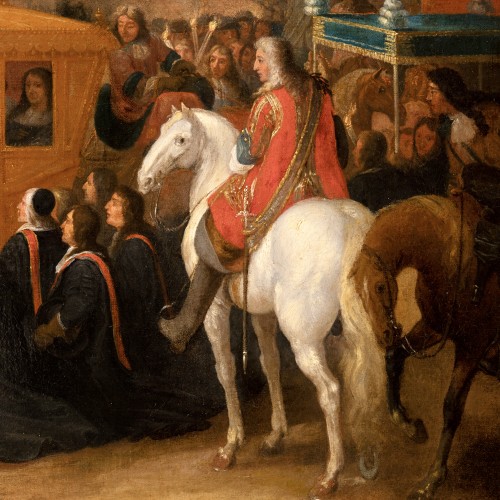 Entrée de Louis XIV à Douai, atelier d’A. F. Van Der Meulen, fin du XVIIe siècle - Galerie Nicolas Lenté