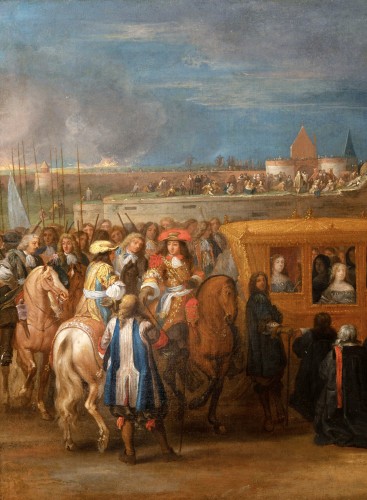 17th century - Entry of King Louis XIV in Douai, workshop A. F. Van Der Meulen 