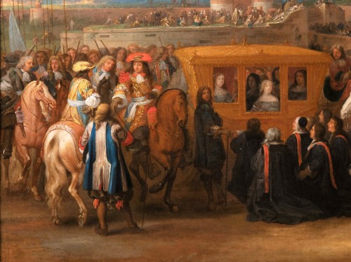 Antiquités - Entrée de Louis XIV à Douai, atelier d’A. F. Van Der Meulen, fin du XVIIe siècle