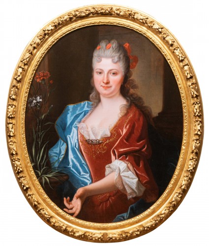 Portrait de femme aux œillets par Jean Ranc, Paris, vers 1700