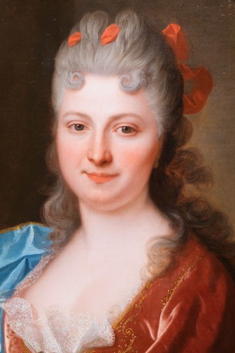 Portrait de femme aux œillets par Jean Ranc, Paris, vers 1700 - Galerie Nicolas Lenté