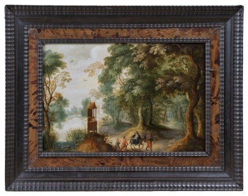 Landscape with Flight to Egypt,  Jasper Van der Lanen, Antwerp circa 1630