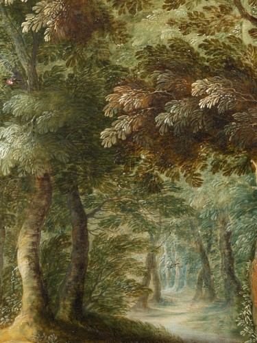 XVIIe siècle - Paysage avec la Fuite en Egypte, Jasper Van der Lanen, Anvers vers 1630